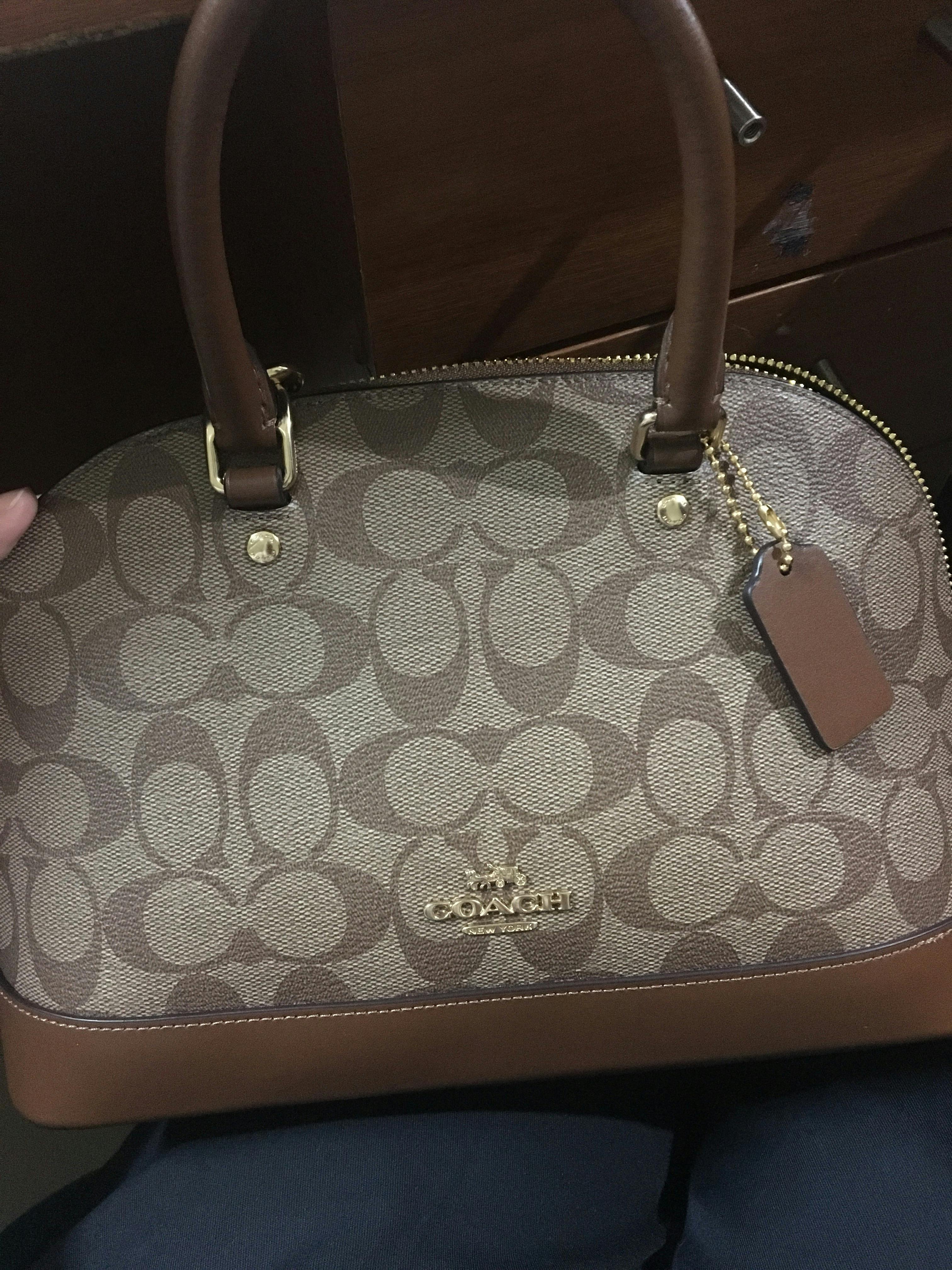 Tas Coach F37232 Mini Sierra Satchel In Signature Crossbody Bag Brown