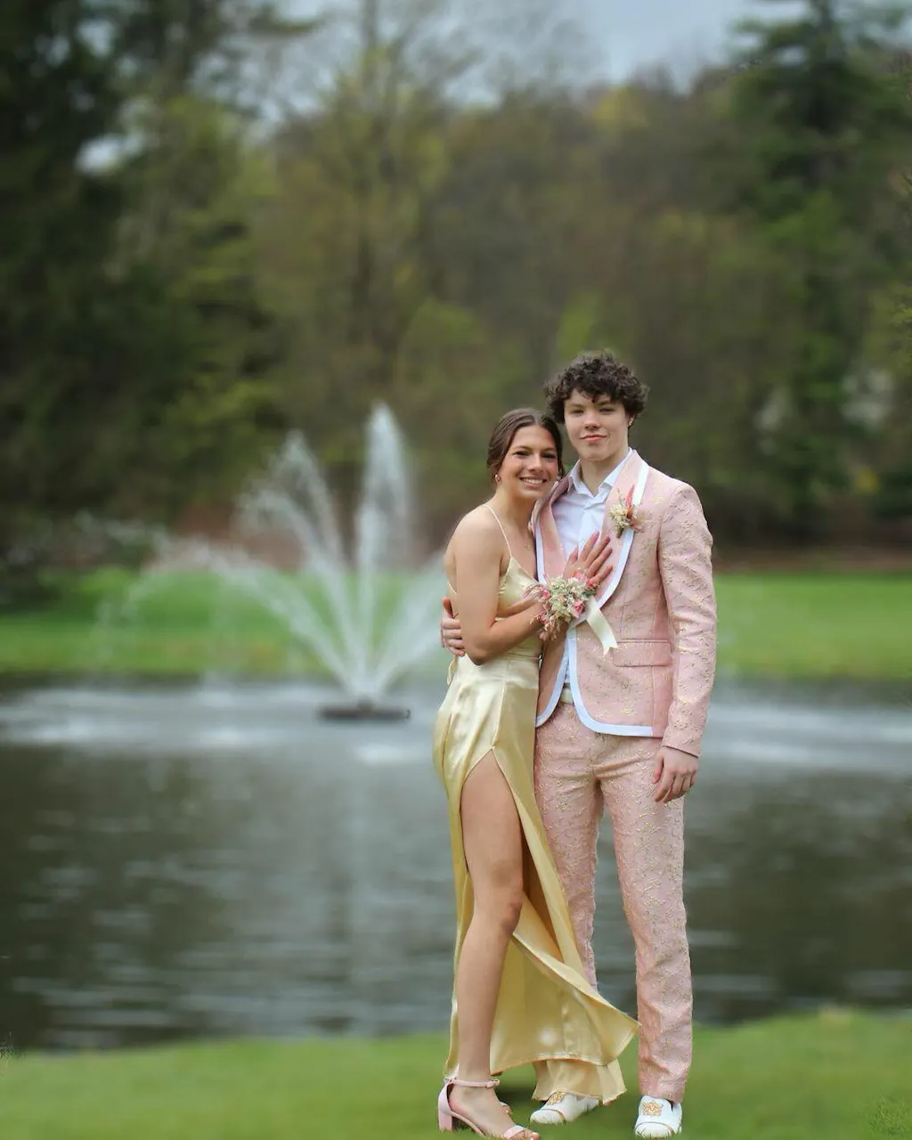 Pink Lapel Shawl for Men's Wedding Prom Party main image 1