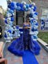 Gold Sweetheart Beaded Sparkles Court Train Flowers Prom Dresses