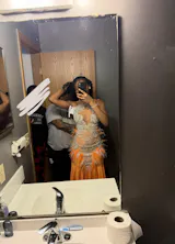 Orange Sleeveless Illusion Mermaid Prom Dresses With Beadings and Feather