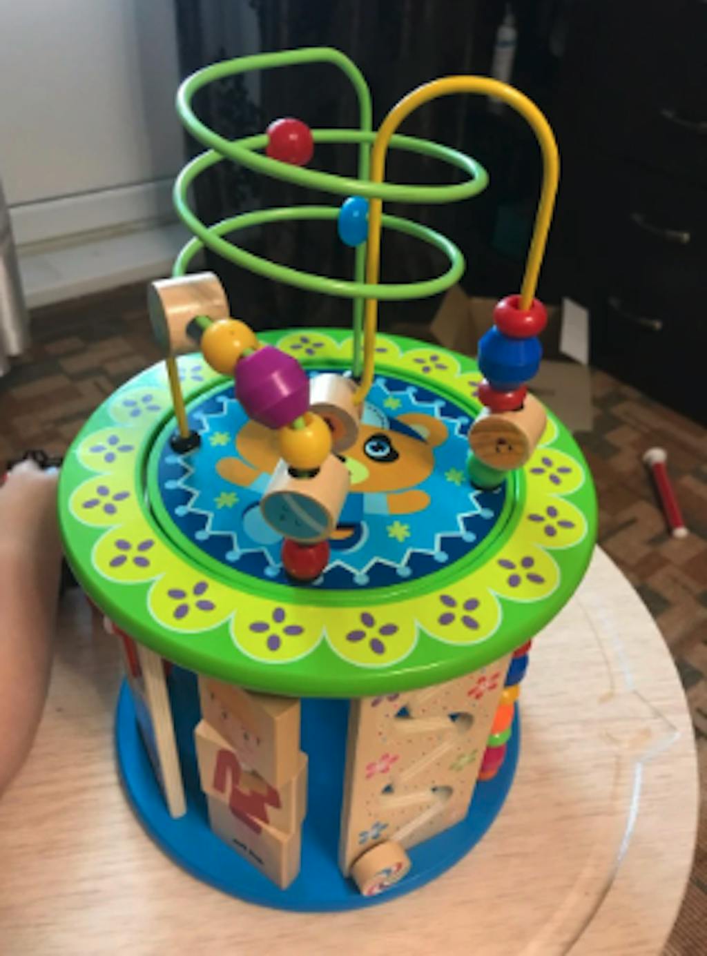 Baby Wooden Activity Cube l Toddler Wooden Activity Toy Balma Home