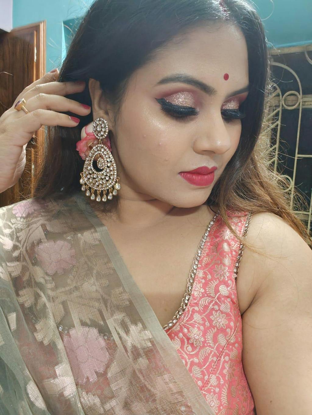 Banarasee Kora Muslin Saree With Zari Jamdani Weaving-Grey