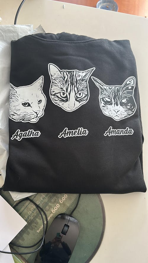 Polerón hoodie con la cara de tu perrito o gato + Foto impresa de REGALO + Envío GRATIS - Negro (Unisex)