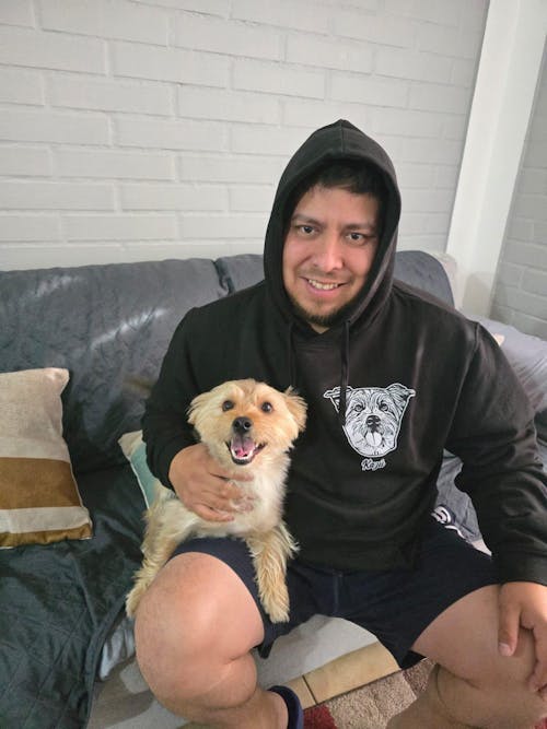 Polerón hoodie con la cara de tu perrito o gato + Foto impresa de REGALO + Envío GRATIS - Negro (Unisex)