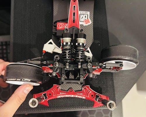 OVERDOSE OD3938 Aluminum Curved Slide Rack Steering Set Type-3 (For GALM/Red)