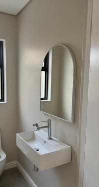 70 x 55cm Arch Aluminium Mirror