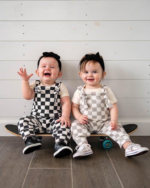 Ziggy Checkered Waffle Romper – Baby & Toddler Romper | Adjustable Straps | 
  - Black & Greige