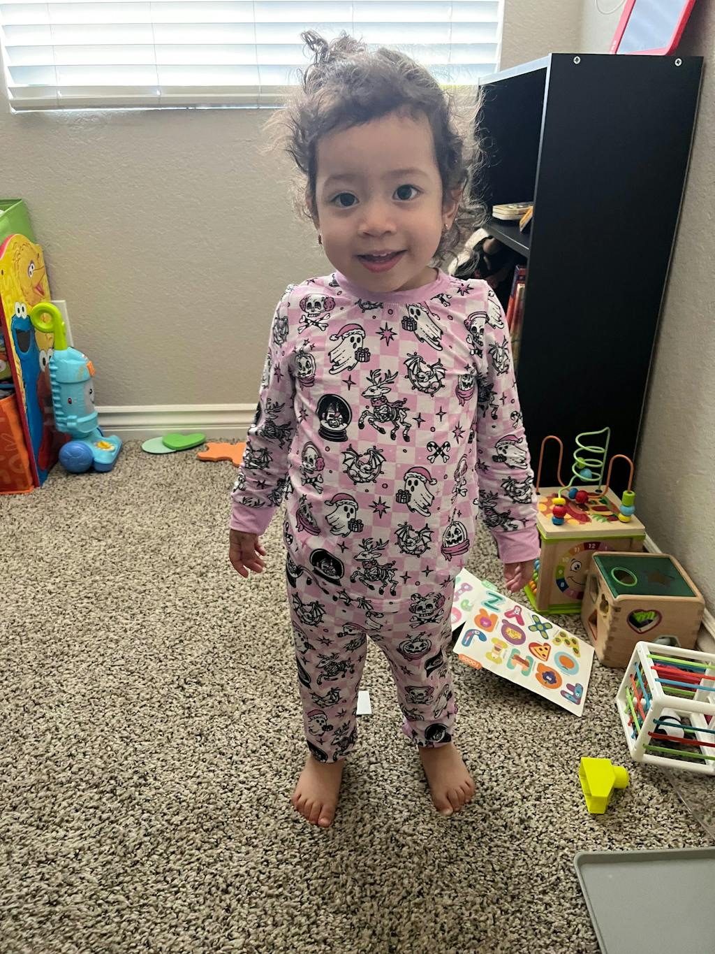 Haunt The Halls Bamboo Pajamas – Holiday Kids PJs | Halloween Christmas Sleepwear 
  2 piece- Black & Pink