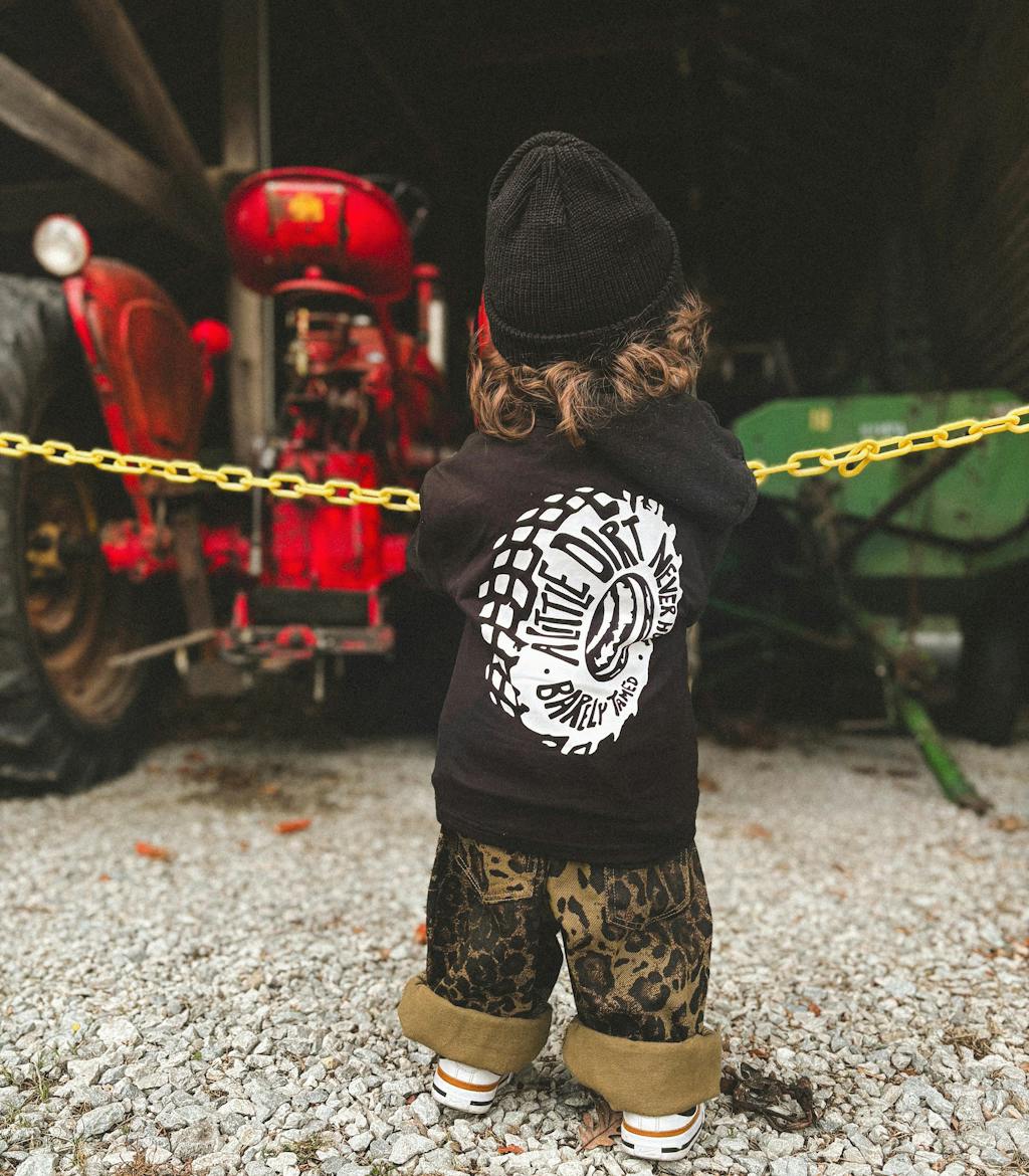 A Little Dirt Never Hurt Toddler Graphic T-Shirt – Black | Monster Truck Dirt Bike Tee