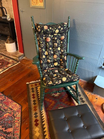 Micro-Suede Turquoise Rocking Chair Cushions Latex Foam Fill