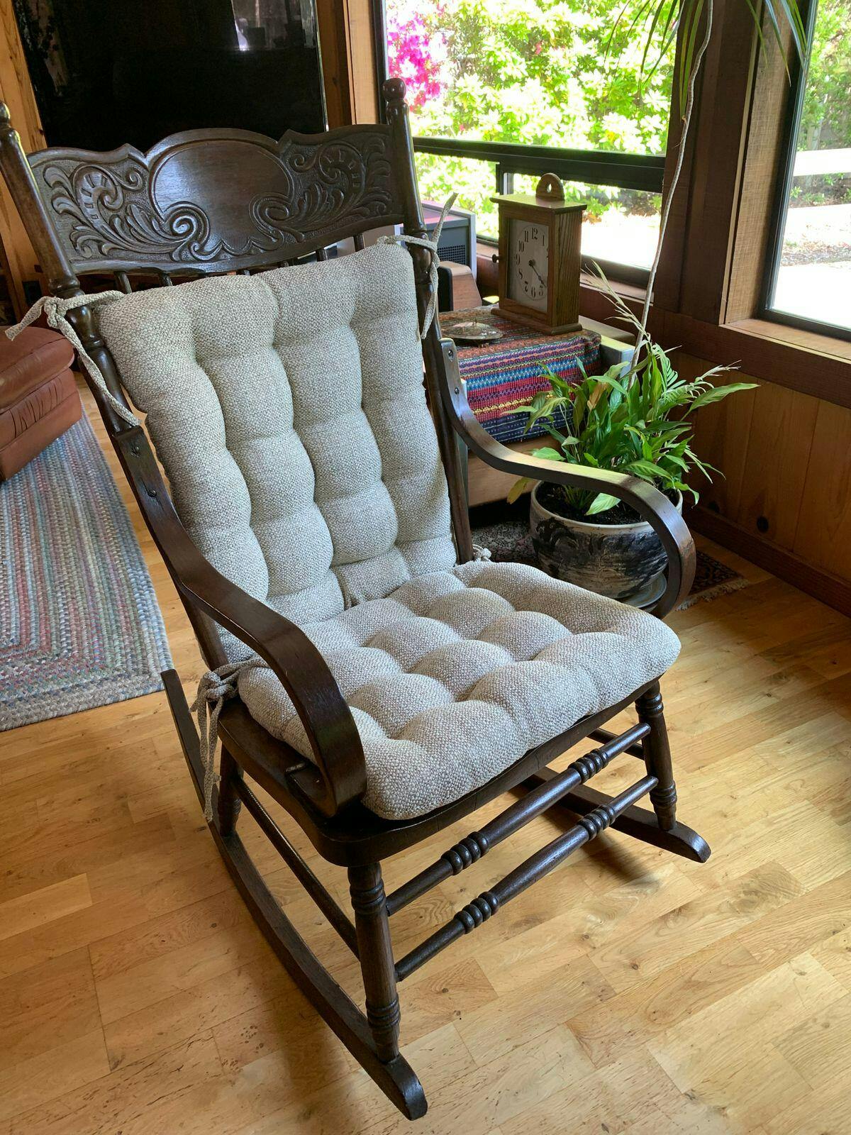 Brisbane Camel Tweed Rocking Chair Cushions - Made in USA