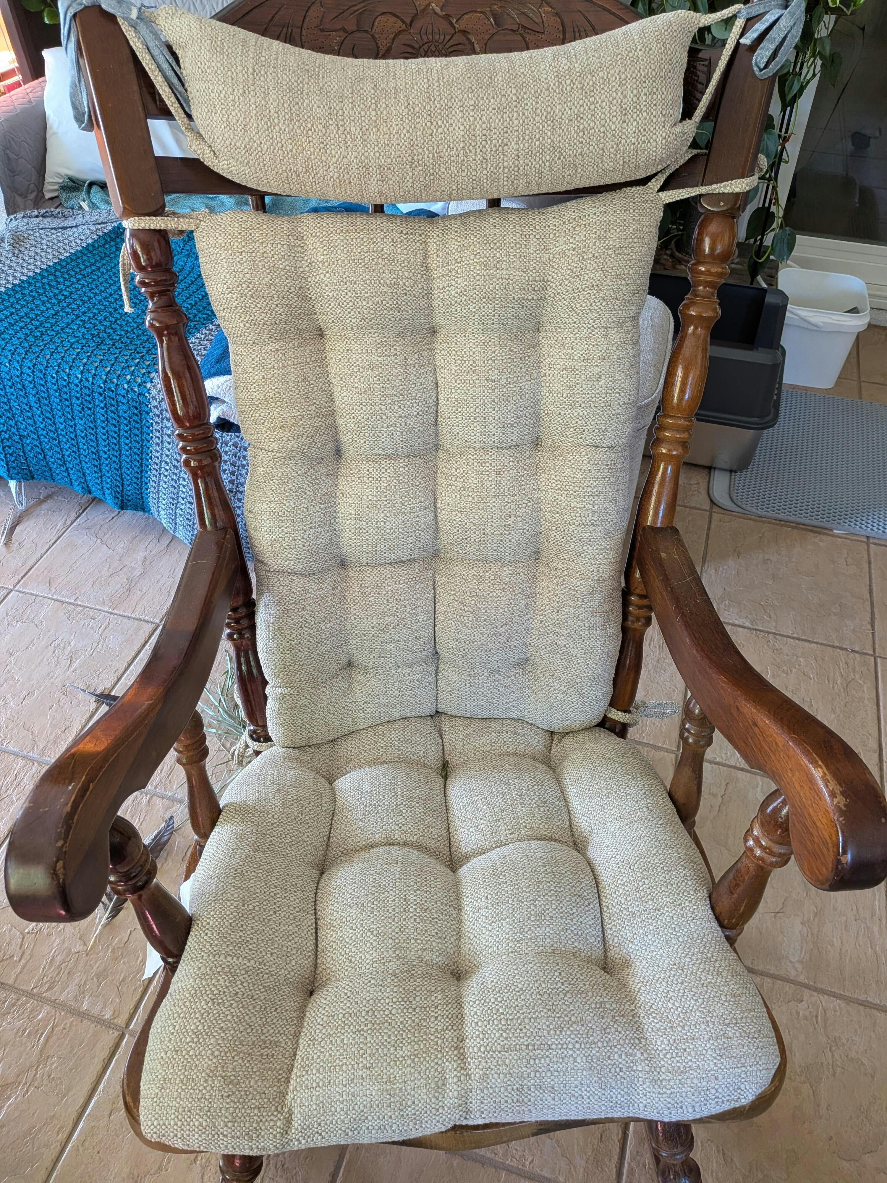 Brisbane Camel Tweed Rocking Chair Cushions - Made in USA