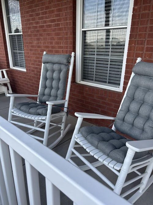 Rave Graphite Grey Porch Rocker Cushions - Indoor/Outdoor - Latex Foam Fill