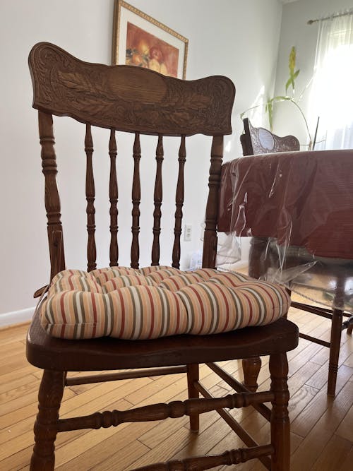 Madrid Sage Green Gingham Dining Chair Pads - Latex Foam Fill, Reversible