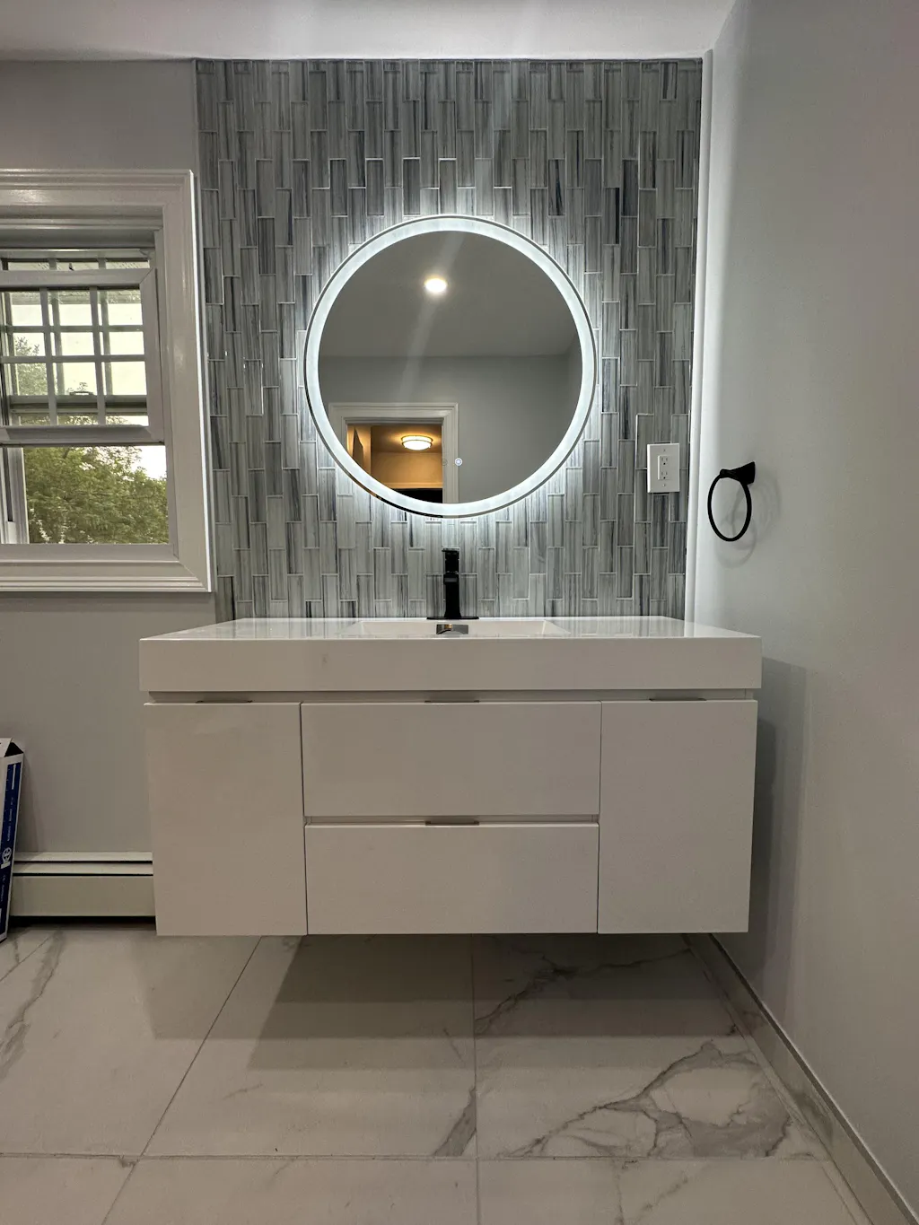 Bliss 60" Double Sink Wall Mount Modern Bathroom Vanity