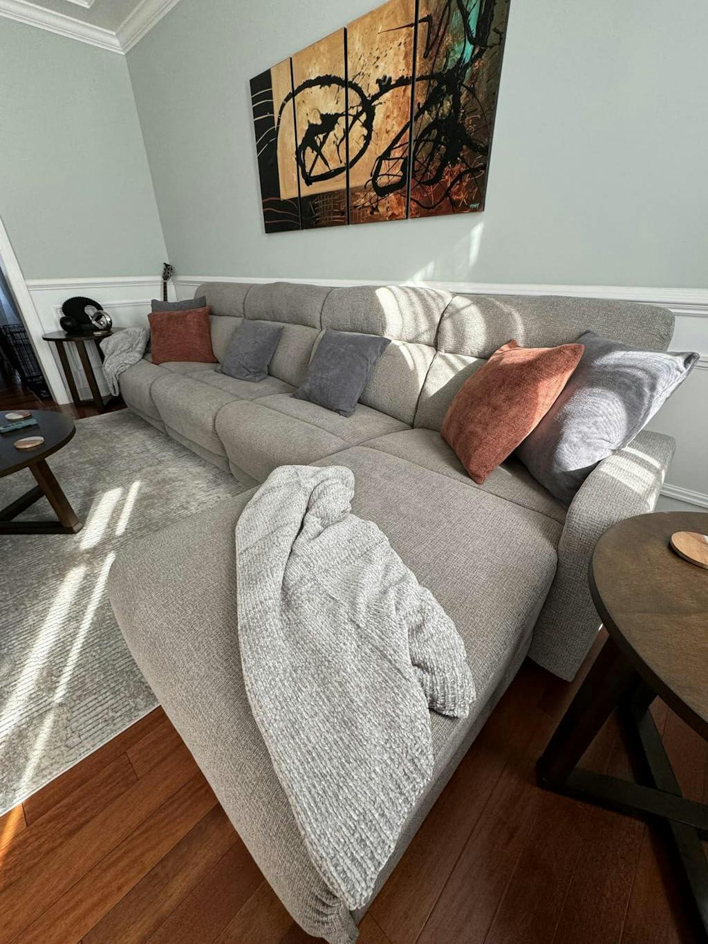 Couverture en tricot chenille texturé