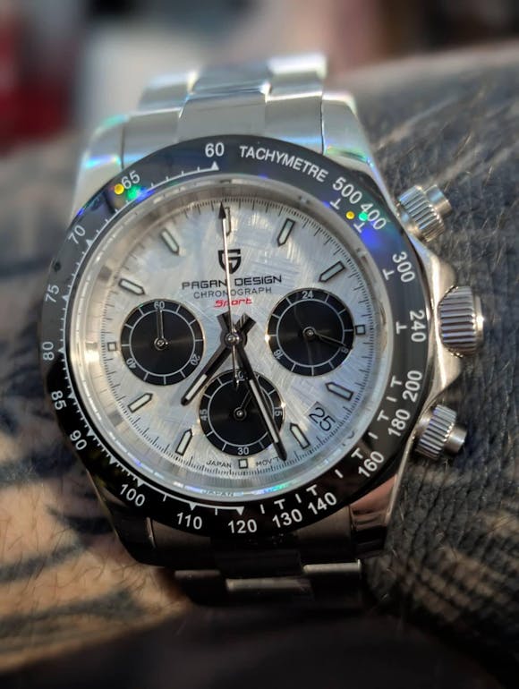 Muški Sat Pagani Design PD1664 Daytona Metal - Srebrna Boja