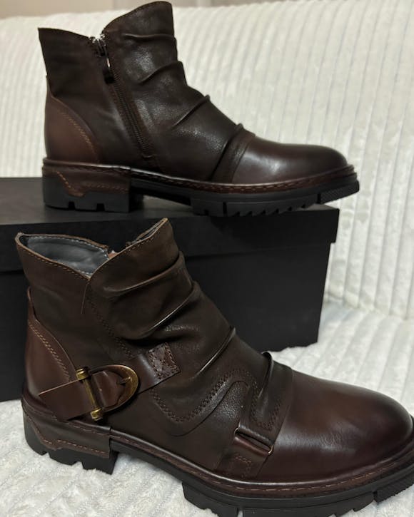 Muške Cipele od prirodne kože sa termo postavom Lincoln – Crna/Braon Boja