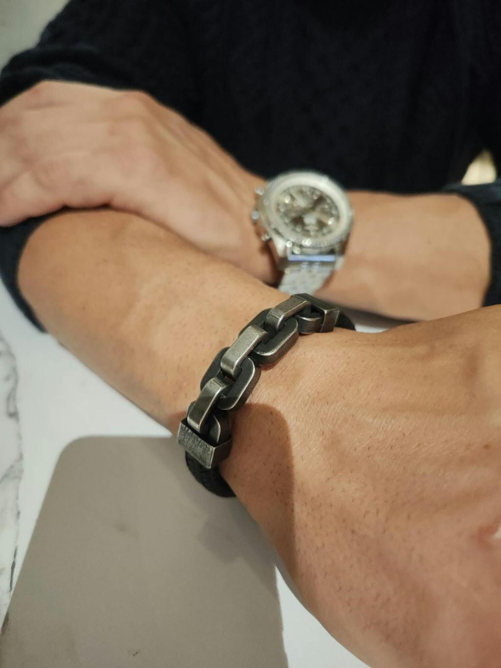 Muška Narukvica Chain - Crna Boja