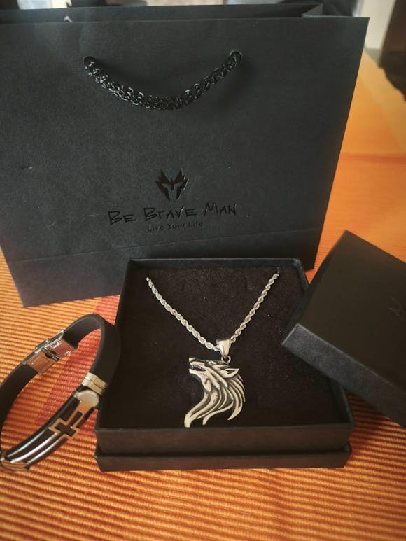 Muška ogrlica - Grey Wolf 