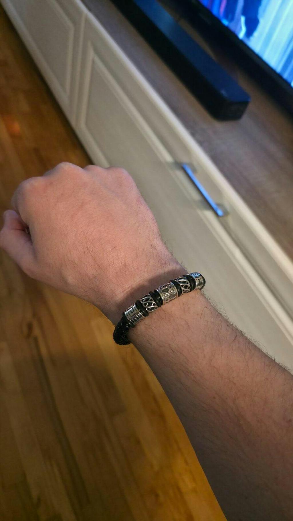 Muška Narukvica Meandros – Crna Boja