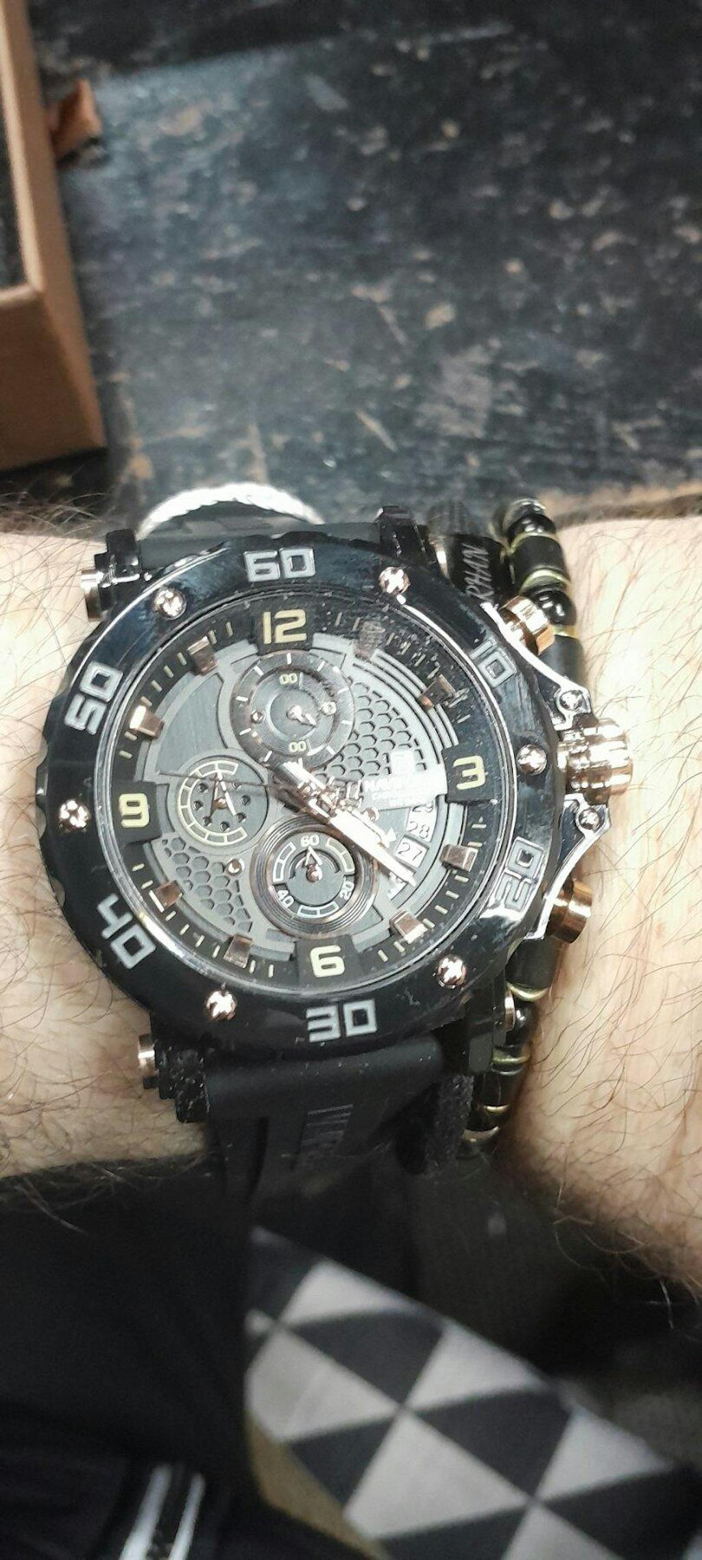 Muški Sat NaviForce NF7123 Runner - Black-Rose Gold