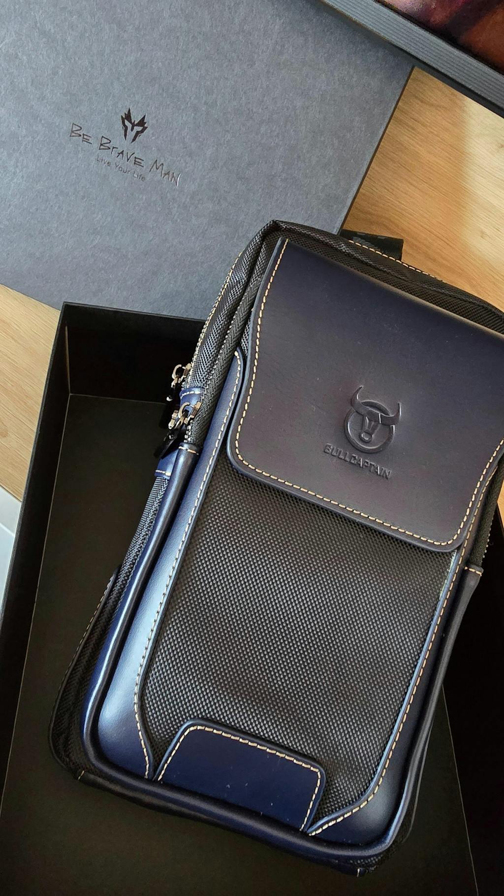 Muška Kožna Torba West - Sky Blue 