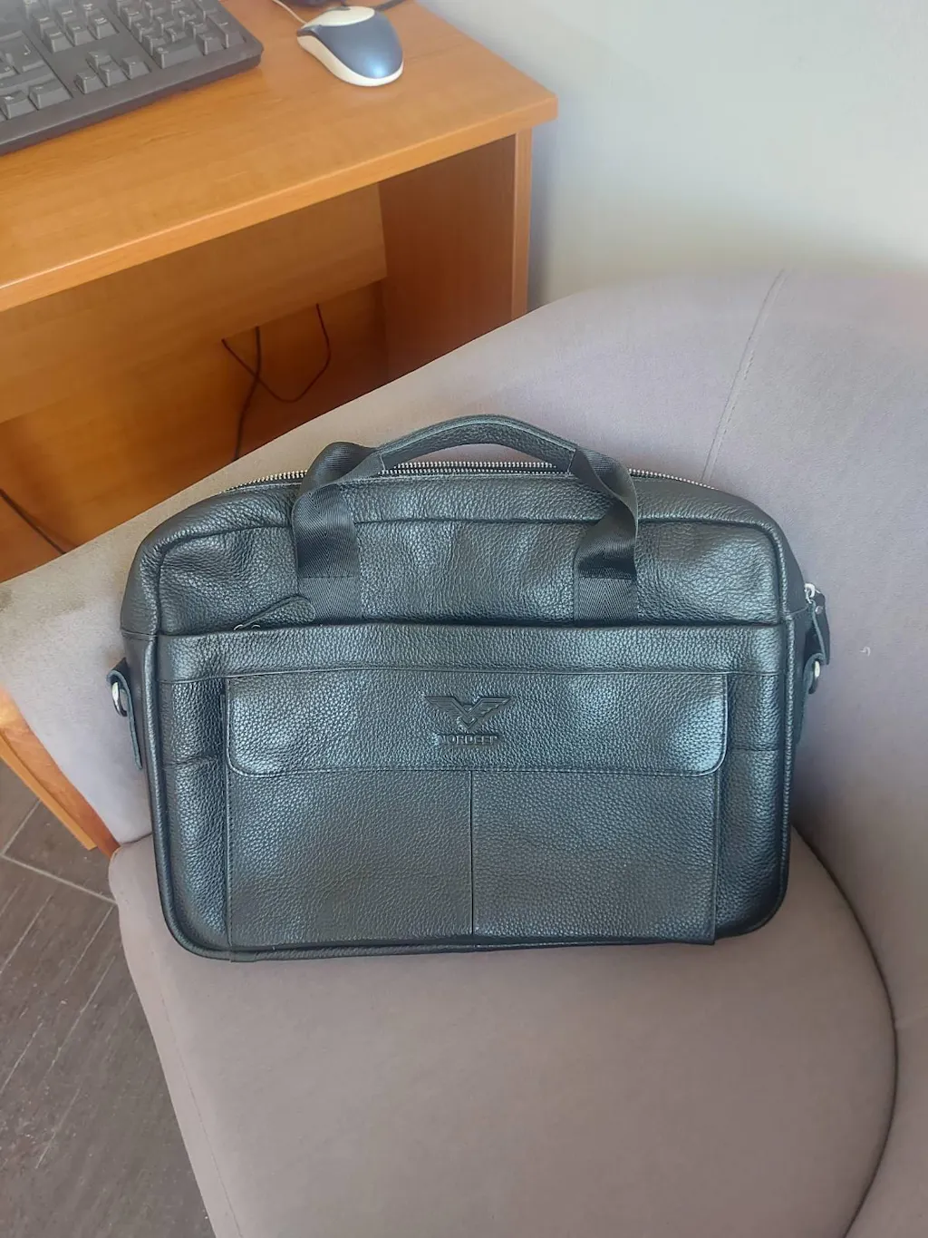 MUŠKA KOŽNA TORBA U CRNOJ BOJI ZA LAPTOP 13/15 Inča – NORDEEP