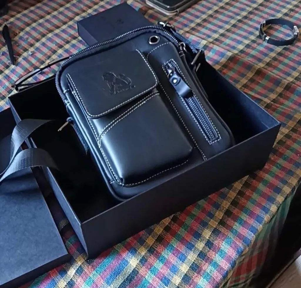 Muška Kožna Torba Leo - Black 