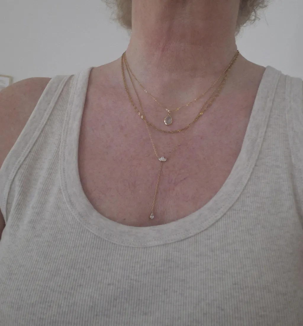 Halskette Echtstein-Drop Blue Topaz