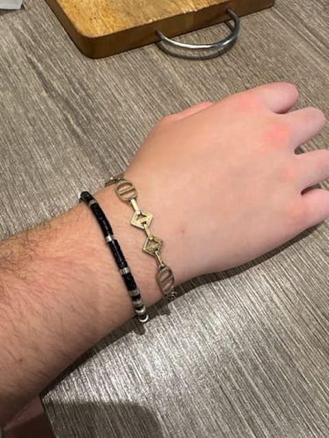 Black Onyx & Sterling Silver Faceted Bracelet for Men