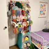 Rainbow Macrame Toy Storage Hammock For Plush Toy Storage and Boho Kids Decor H72