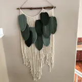 Macrame Leaf Wall Hanging with Macrame and Driftwood for Boho Wall Decor L01