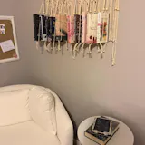 Macrame Book Holder with Wooden Stick for Wall Book Storage I33