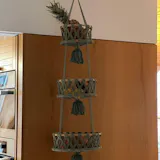 Macrame Hanging Fruit Basket for Kitchen Storage H96