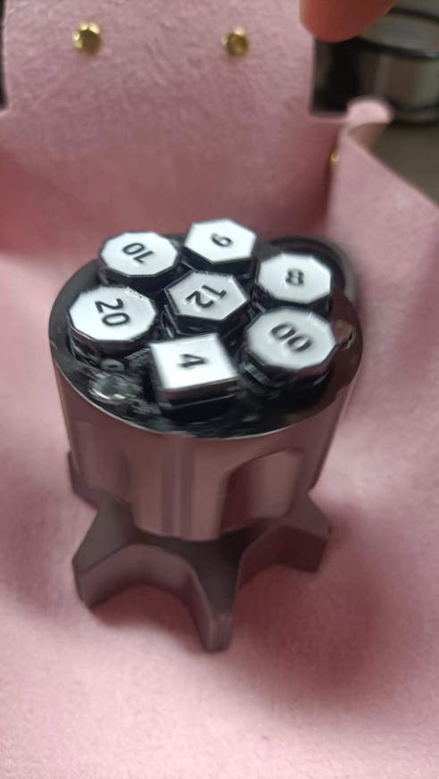 Cool Rocket Launcher Dice Box + Unique Metal Polyhedron DND Bullet Dice Set