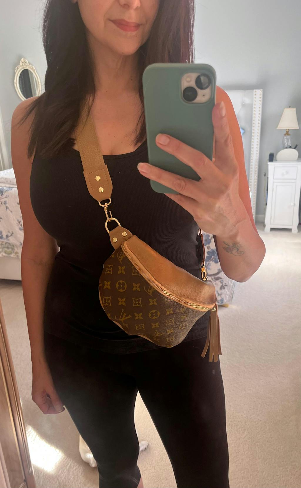 Upcycled LV Full Front Belt Bag in Bronze Leather | Britt