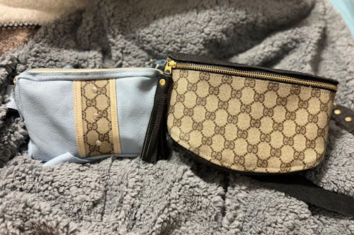 Upcycled GG Full Front Belt Bag in Black Leather | Britt