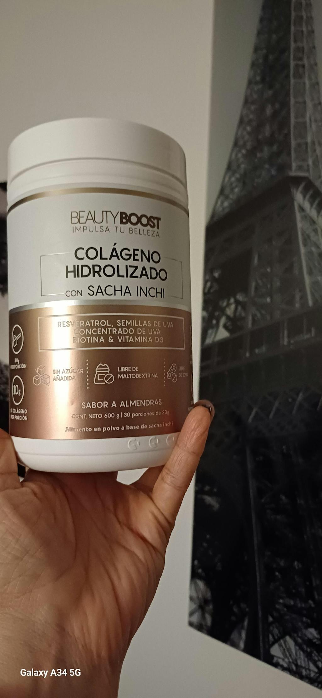 Colágeno con sacha inchi y resveratrol - sabor almendras sin edulcorantes - Ahorra $40.000