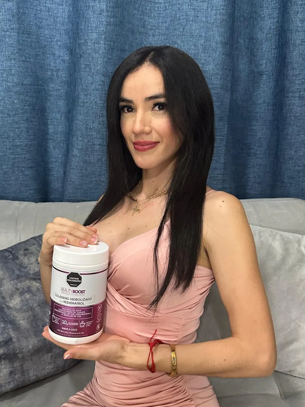Sachets de Colágeno hidrolizado con resveratrol y biotina sabor coco, endulzado con estevia