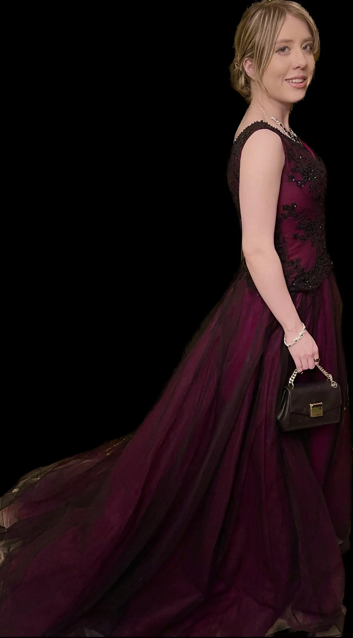 Black High Low Tulle Round Neckline Lace Homecoming Dress, Black Short Party Dress Prom Dress  c2482