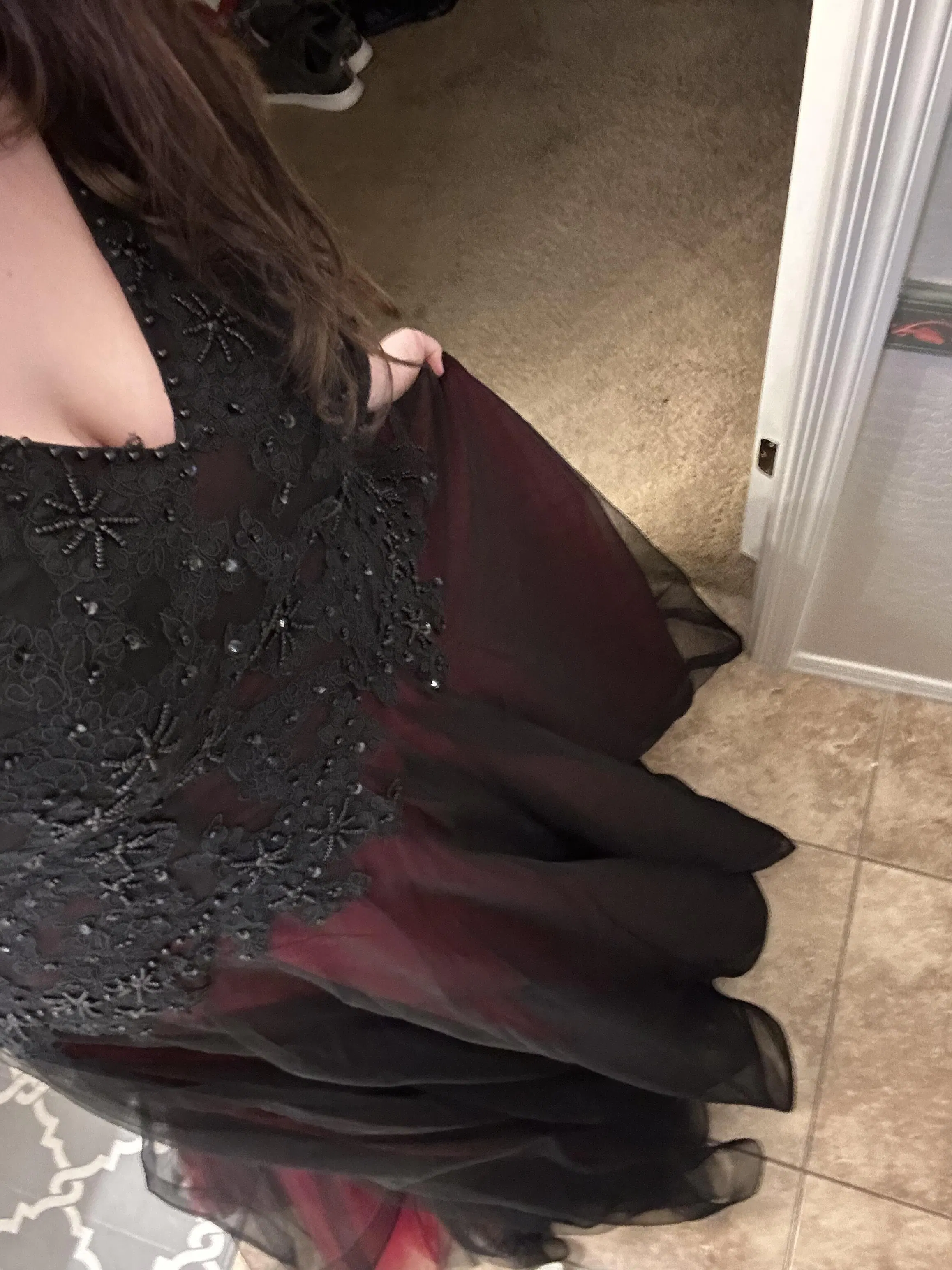 Black Polka Dot Tulle Strapless Corset Short Dress, Homecoming Dress main image 0