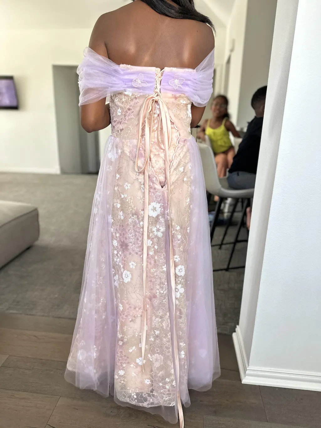 Tulle Red With Appliques Satin Sheath Long Prom Dresses