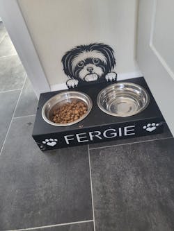 Shih Tzu Personalized Name Pet Food Bowl Holder