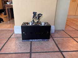 Border Collie Personalized Name Pet Food Bowl Holder