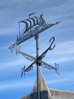 Viking Battle Ship Stainless Steel Weathervane