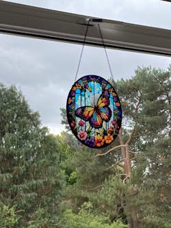 Butterfly Sun Catcher Decoration Stained Glass Window Hanging