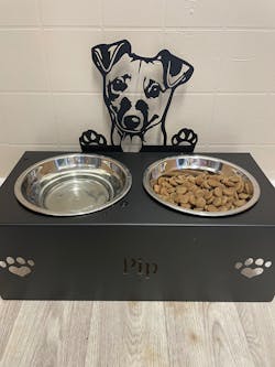 Jack Russell Terries Personalized Name Pet Food Bowl Holder