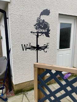 Train Engine Stainless Steel Weathervane