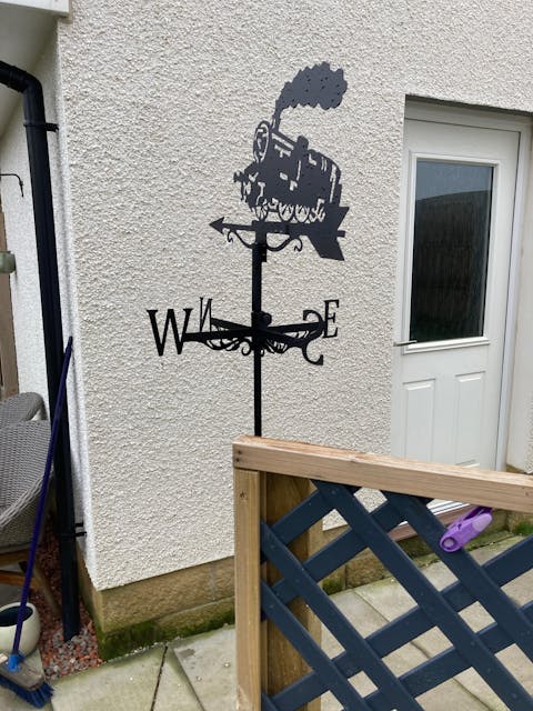 Train Engine Stainless Steel Weathervane